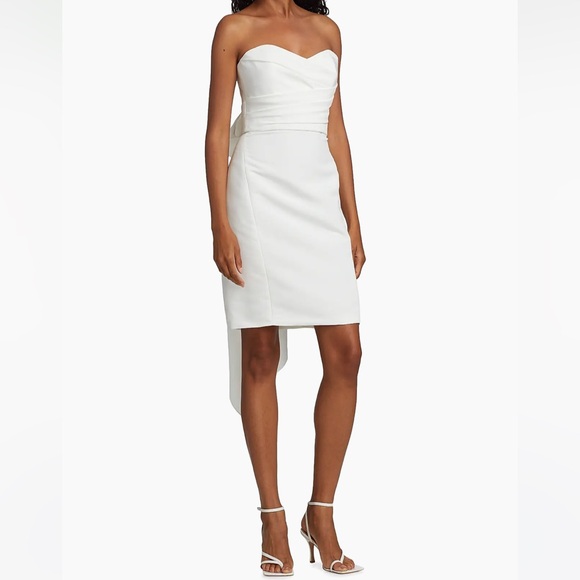 Amsale Strapless Silk Faille Bow Dress NWT Size 10